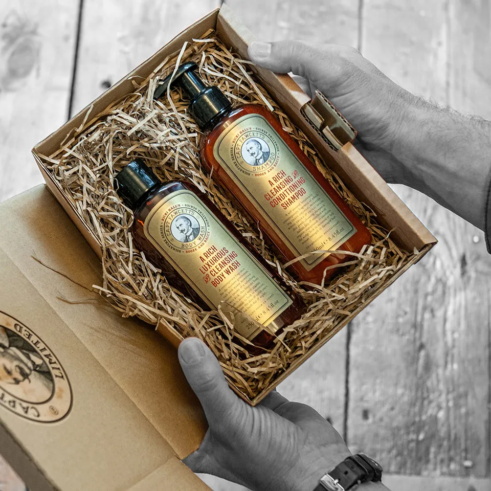 captain-fawcett-booze-baccy-hair-body-wash-set image 1