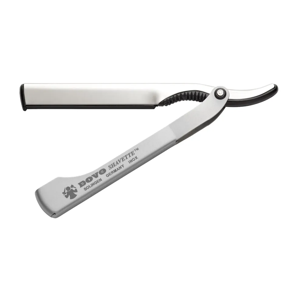 dovo-silber-shavette-rasiermesser-satin-finish-aluminium-klingentr-ger image 1