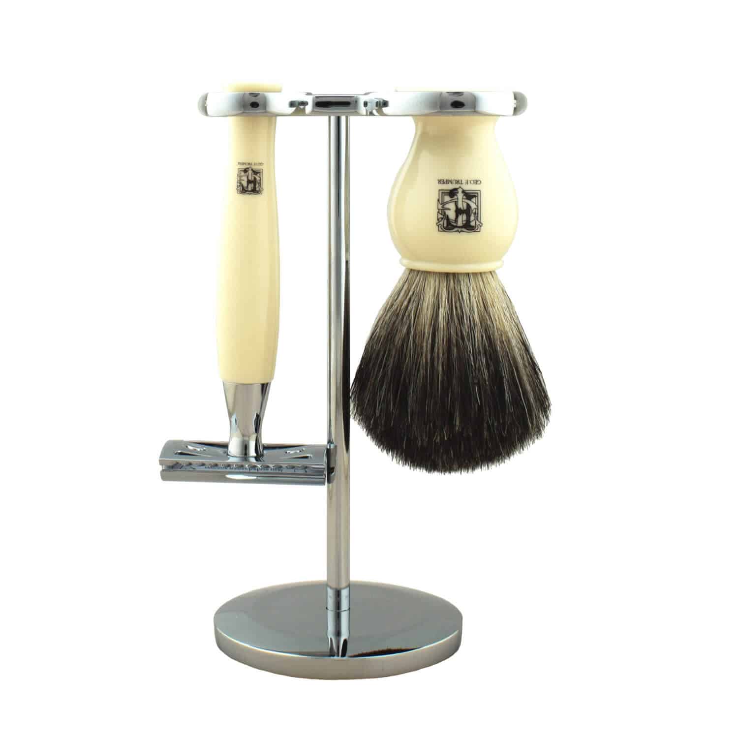 geo-trumper-simulated-ivory-pb-rasier-set-st-nder-pinsel-rasierer image 1