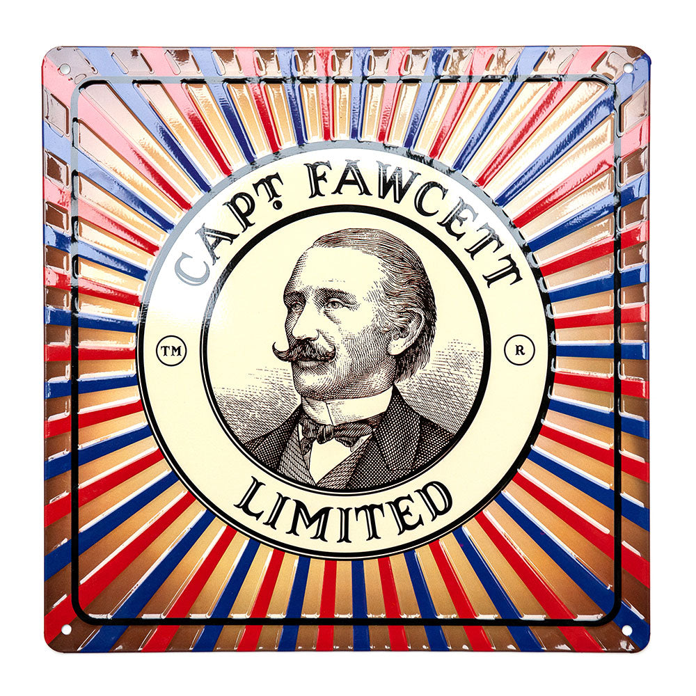 captain-fawcett-tin-plate-sign-blechschild-barbershop-deko image 1