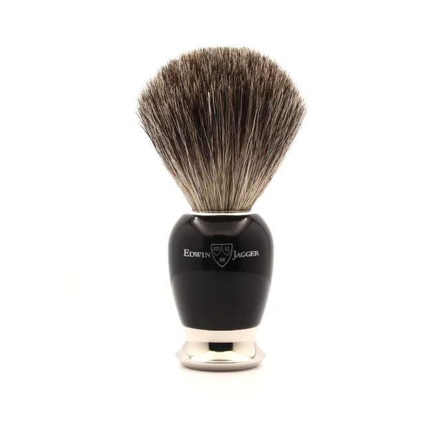 edwin-jagger-pure-badger-rasierpinsel-ebenholzimitat-mit-st-nder-schwarz image 1