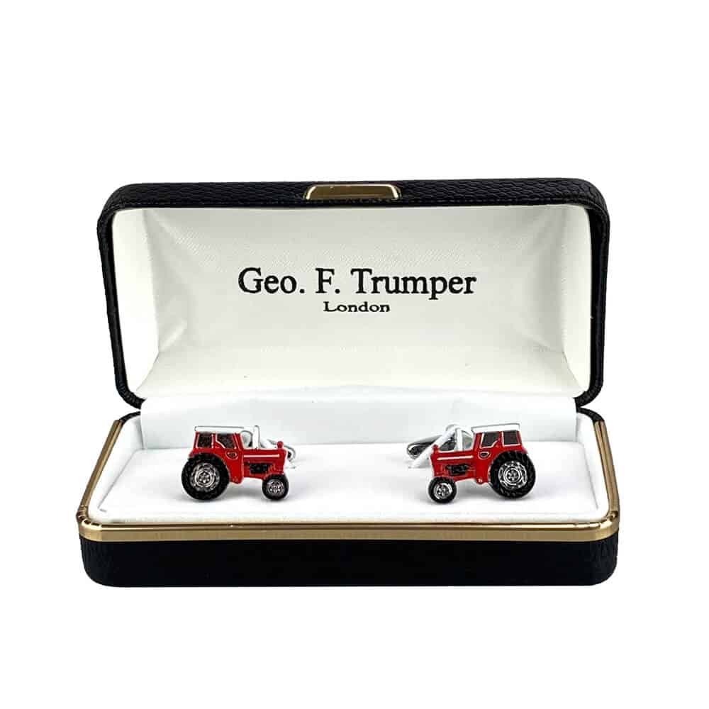geo-trumper-red-tractor-cufflinks-manschettenkn-pfe-rot image 1