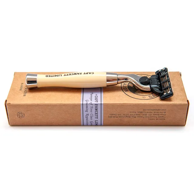 captain-fawcett-finest-hand-crafted-safety-razor-rasierhobel-imitat-elfenbein image 1