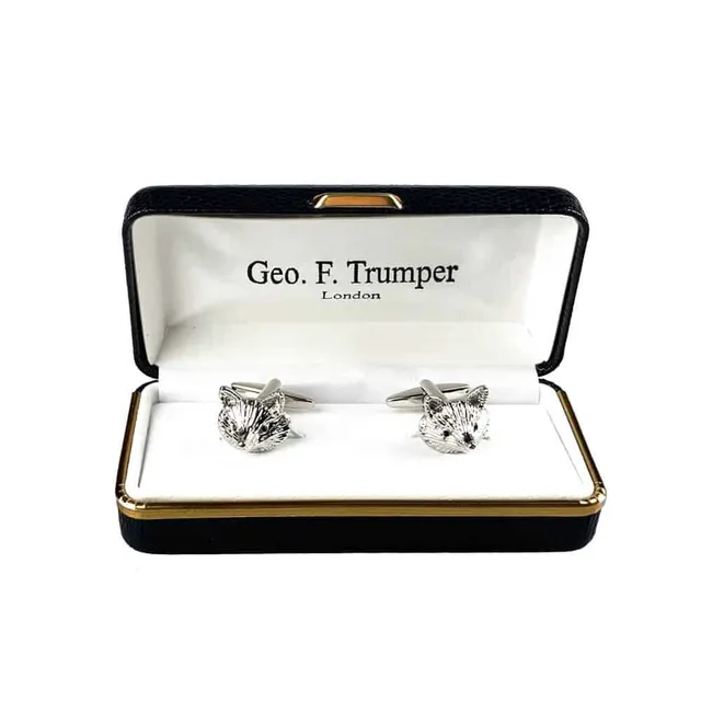 geo-trumper-fox-head-cufflinks-silberne-manschettenkn-pfe-im-geschenketui image 1