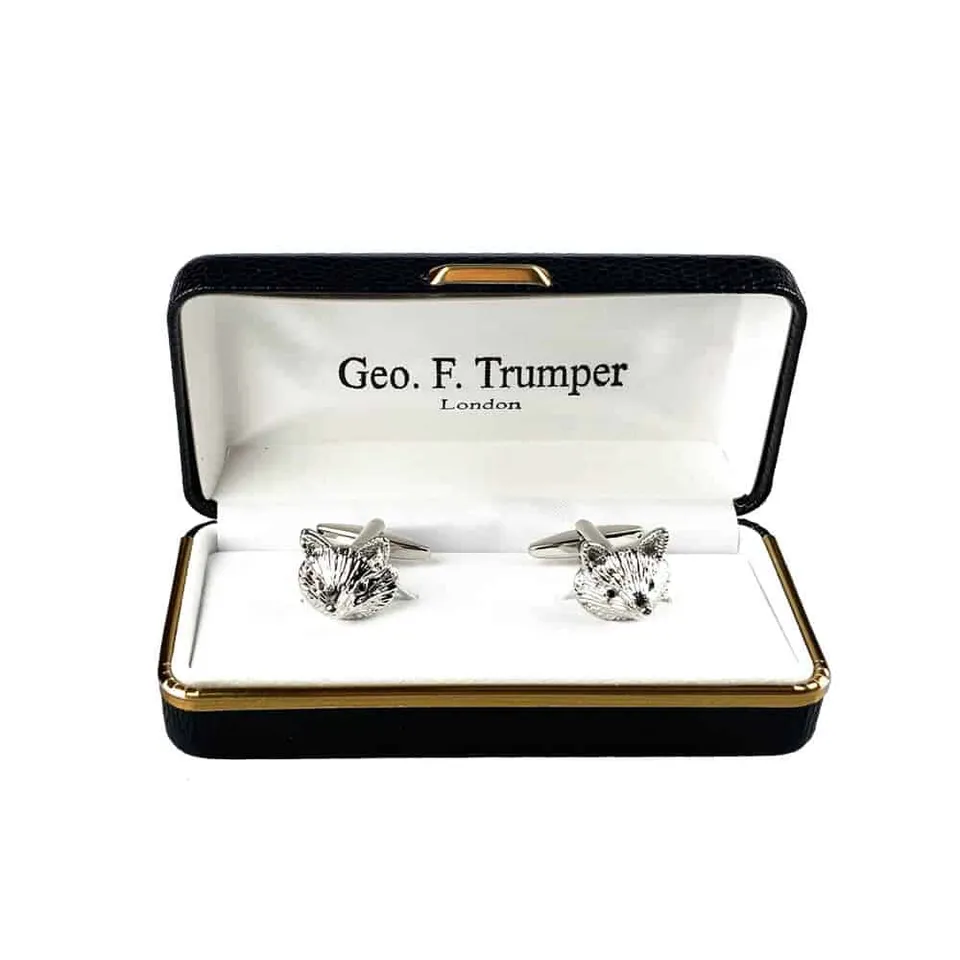 geo-trumper-fox-head-cufflinks-silberne-manschettenkn-pfe-im-geschenketui image 1