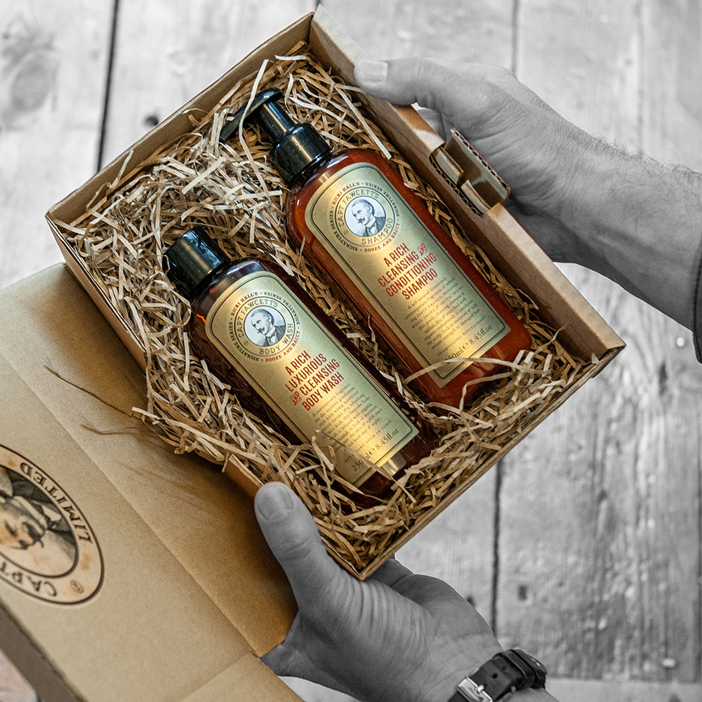 captain-fawcett-booze-baccy-hair-body-wash-set image 1