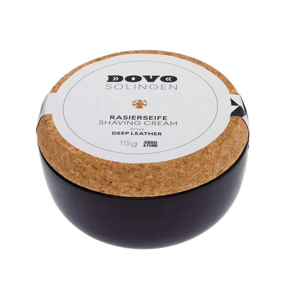 dovo-rasierseife-deep-leather-im-steingut-tiegel image 1