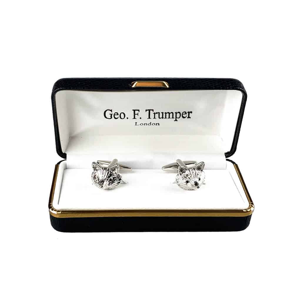 geo-trumper-fox-head-cufflinks-silberne-manschettenkn-pfe-im-geschenketui image 1