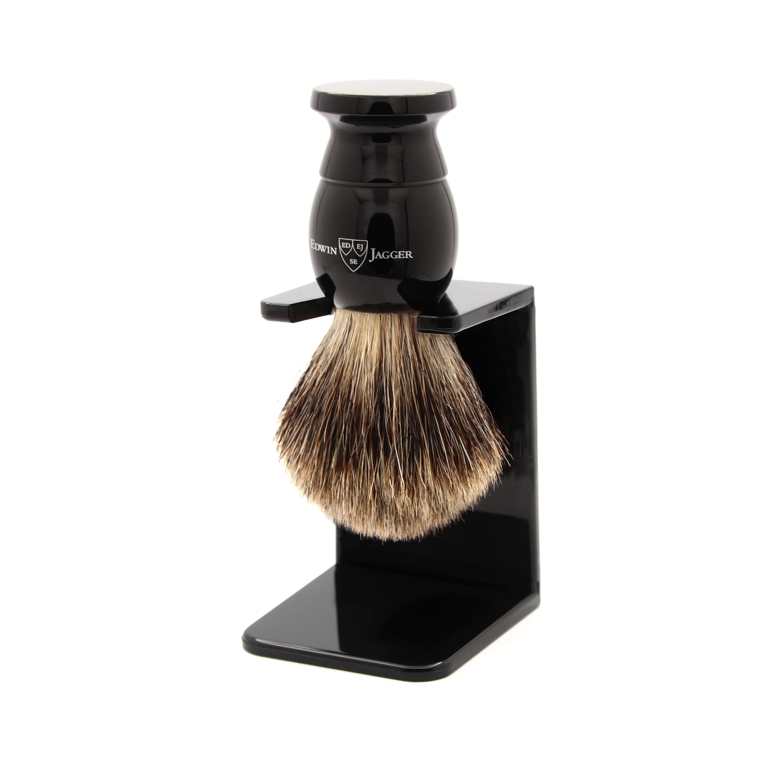 edwin-jagger-1ej876-mittel-best-badger-rasierpinsel-mit-st-nder-imitation-ebenho image 1