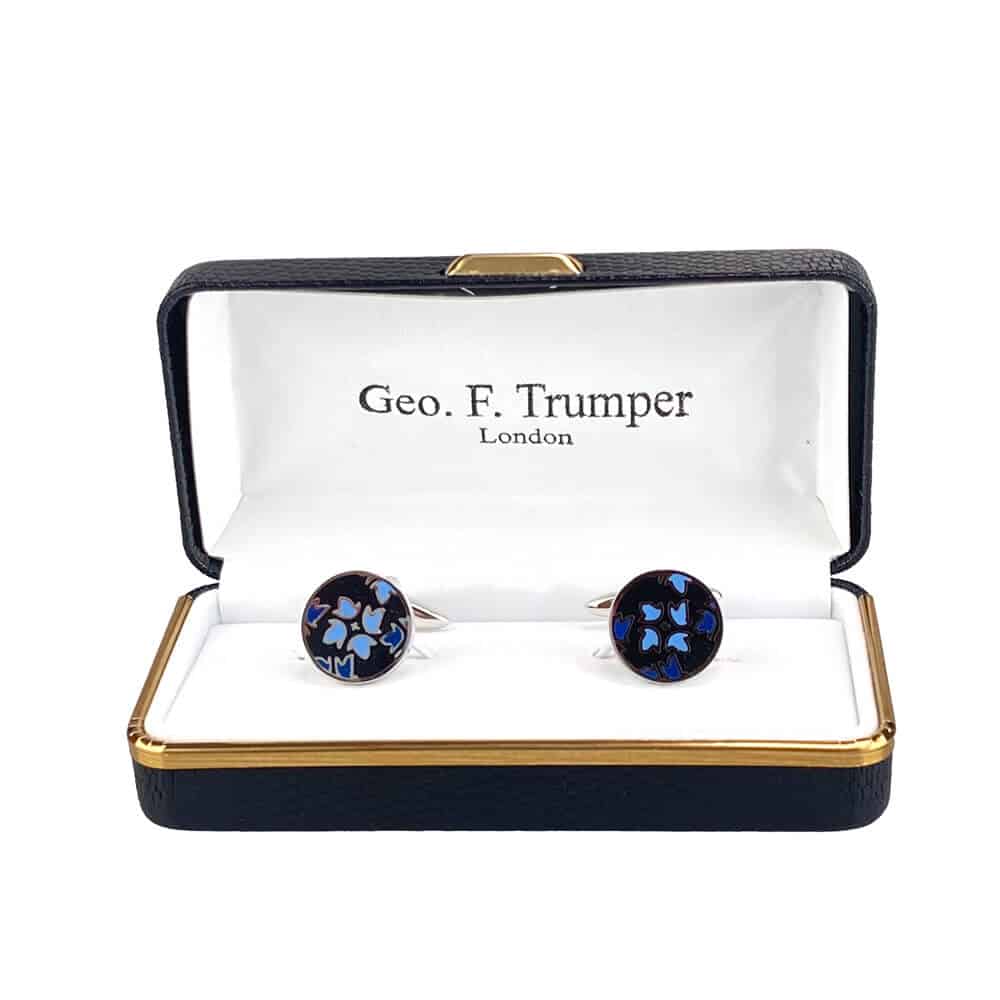 geo-trumper-runde-schwarz-blaue-manschettenkn-pfe-mit-box image 1