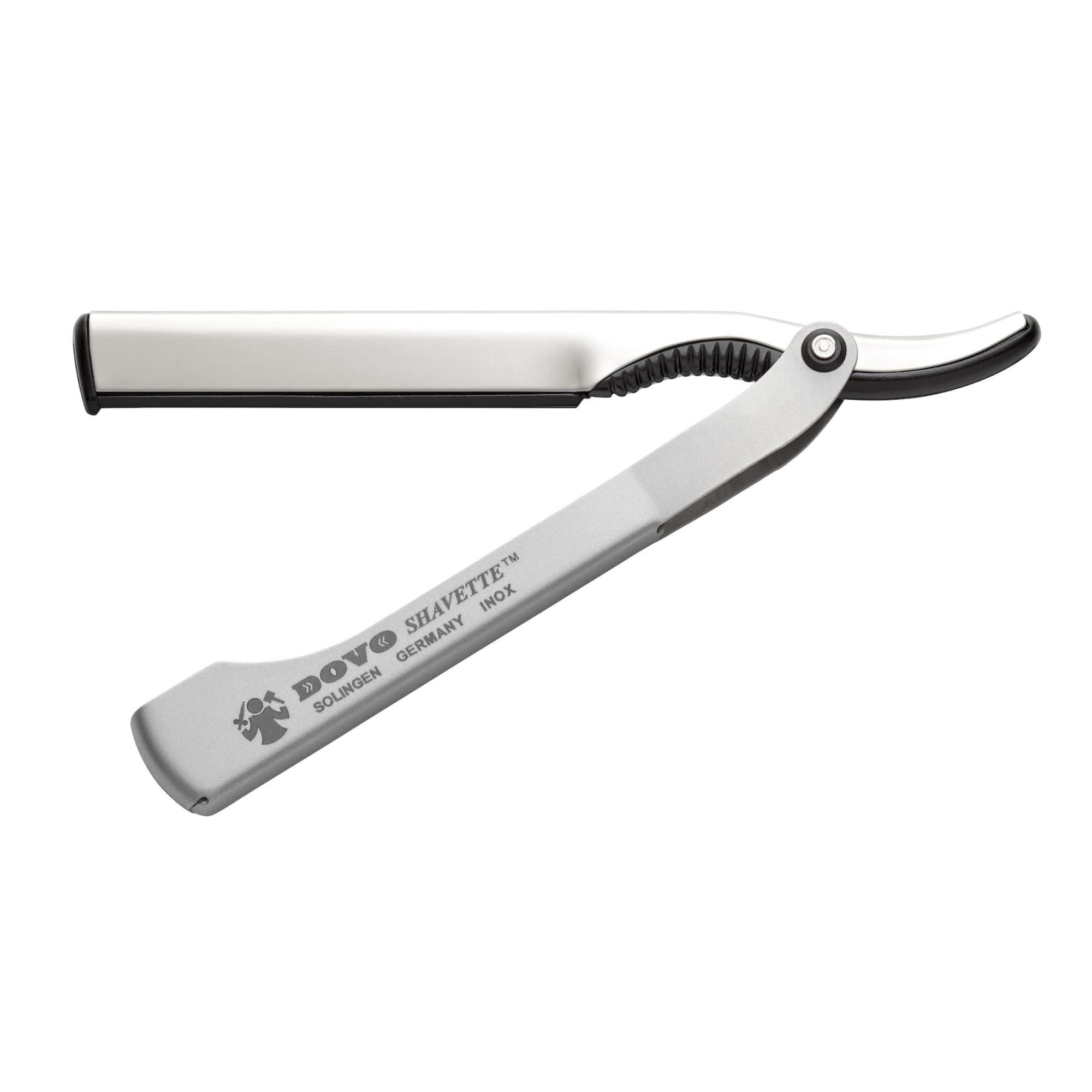 dovo-silber-shavette-rasiermesser-satin-finish-aluminium-klingentr-ger image 1